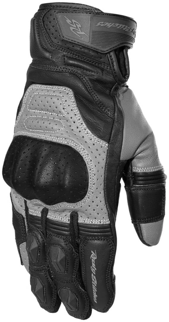 Rusty Stitches Conner Motorrad Handschuhe, schwarz/grau, S von Rusty Stitches