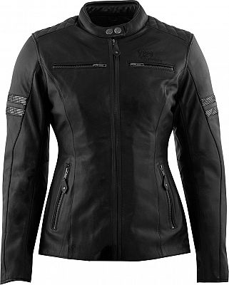 Rusty Stitches Joyce V2, Lederjacke Damen - Schwarz/Silber - 38 von Rusty Stitches