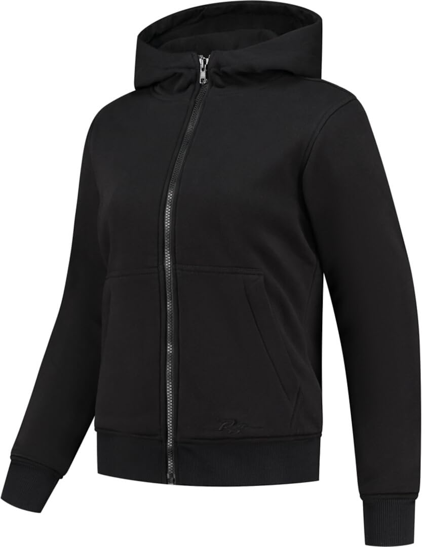 Rusty Stitches Wendy Damen Motorrad Zip Hoodie, schwarz, 38 von Rusty Stitches