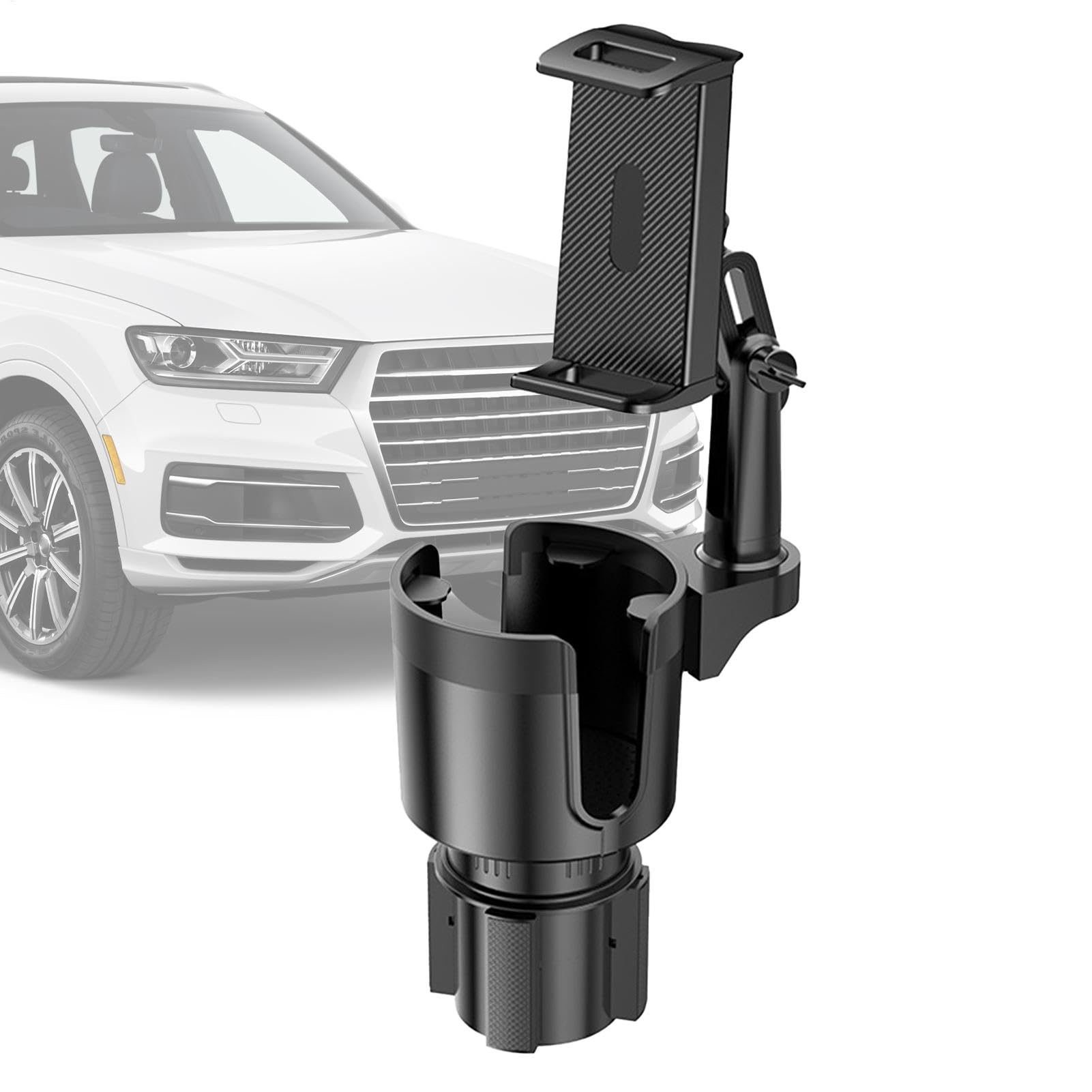 Ruyeiig Becherhalter-Expander mit Telefonhalterung, 2-in-1-Becherhalter-Adapter - Verstellbarer Auto-Flaschenbecherständer,Verstellbare Getränkehalter-Erweiterung mit 360°-Drehung für Autos, Autos, von Ruyeiig