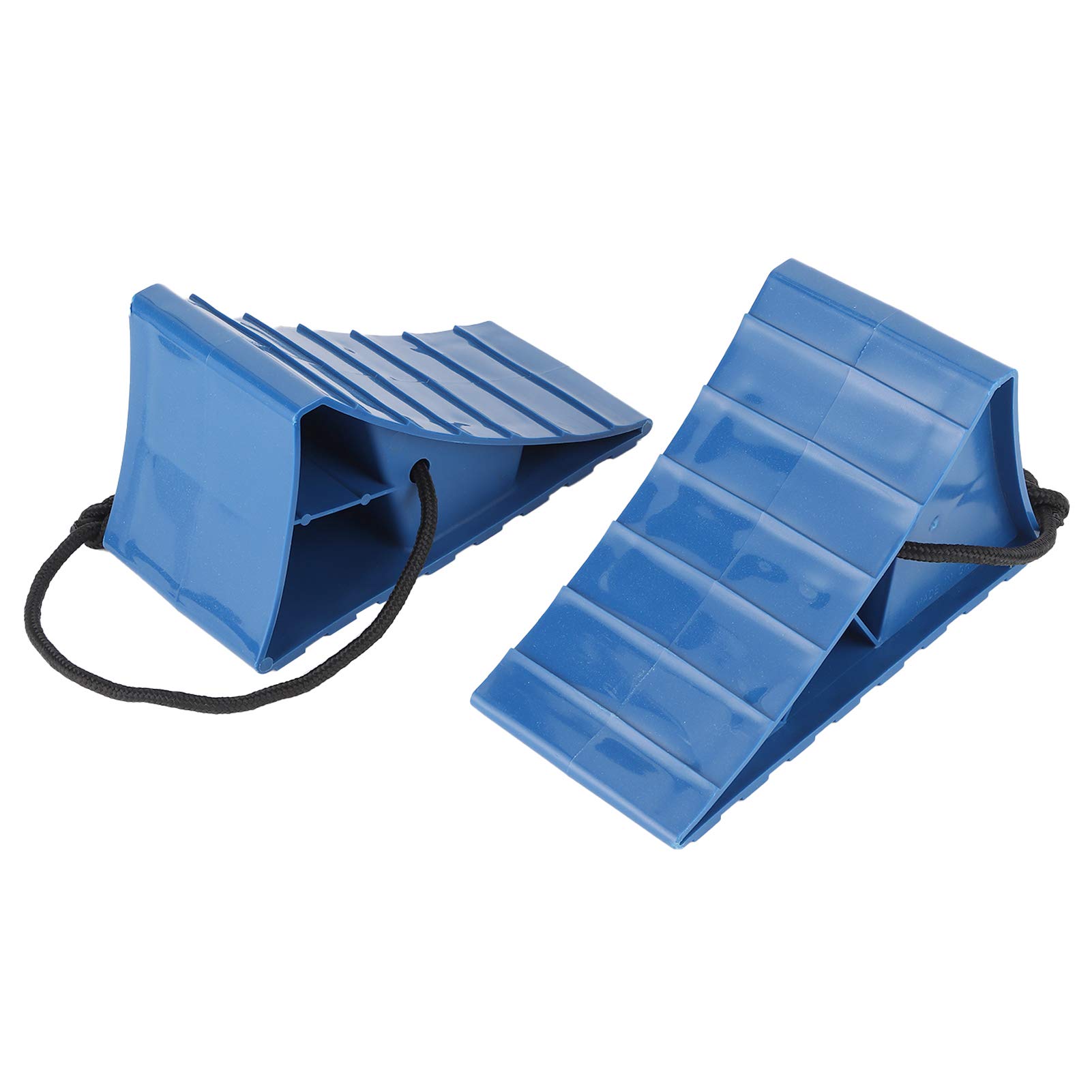 RvSky 2 Stück tragbarer Gummi-Unterlegkeil, Rutschfester Reifenstoppblock, geeignet für Autoanhänger, Wohnwagen, Blau, Größe 2 x 10,5 x 9,5 x 20 cm, anwendbar für Wohnwagen, Motorräder von RvSky