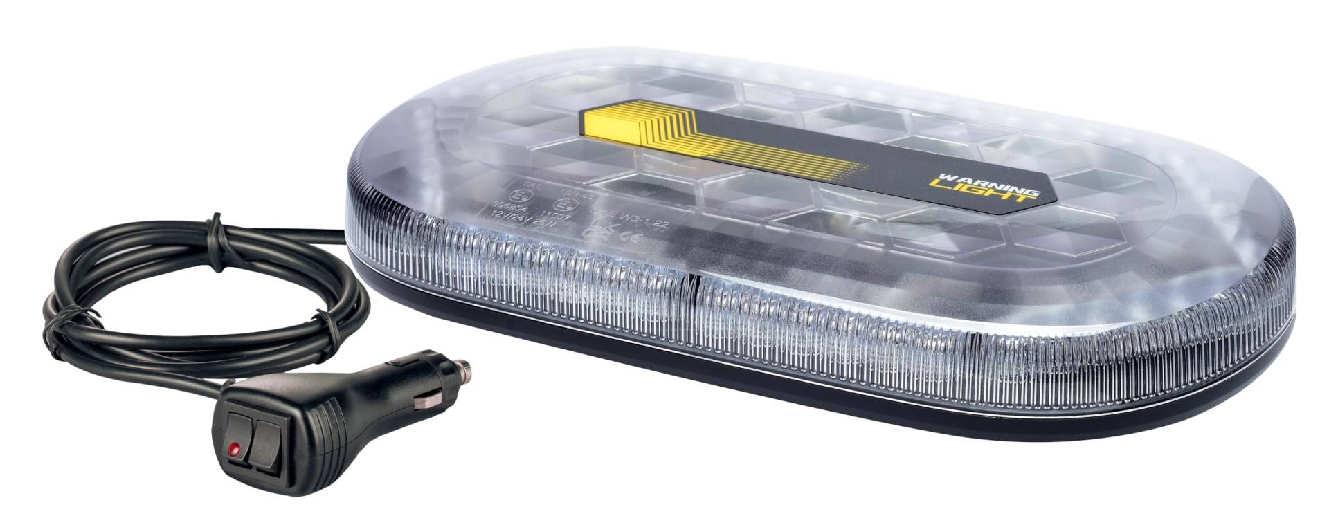 Ryme Automotive LED-Minibrücke, R65-26 W, 328 mm, 48 bernsteinfarbene LEDs, Magnetfuß, IP66, Anschluss für Zigarettenanzünder, 12/24 V, hohe Sichtbarkeit von Ryme Automotive