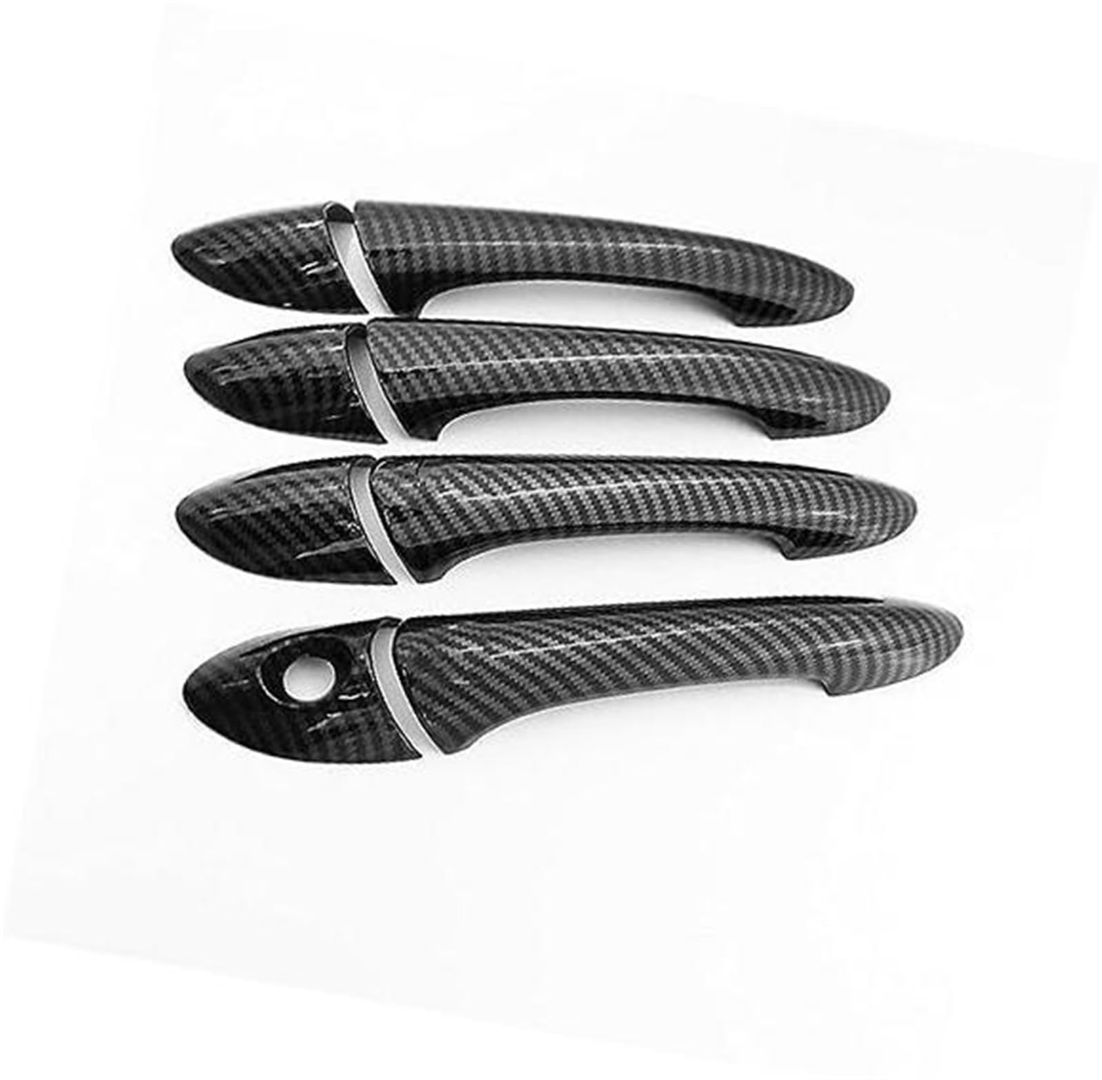 Autotürgriffdekoration, Rynplex, for Hyundai, Sonata / I45 2011–2015, Kohlefaser, Chrom, Autotürgriffabdeckung, Zieraufkleber(BLACK Carbon Handle) von Rynplex