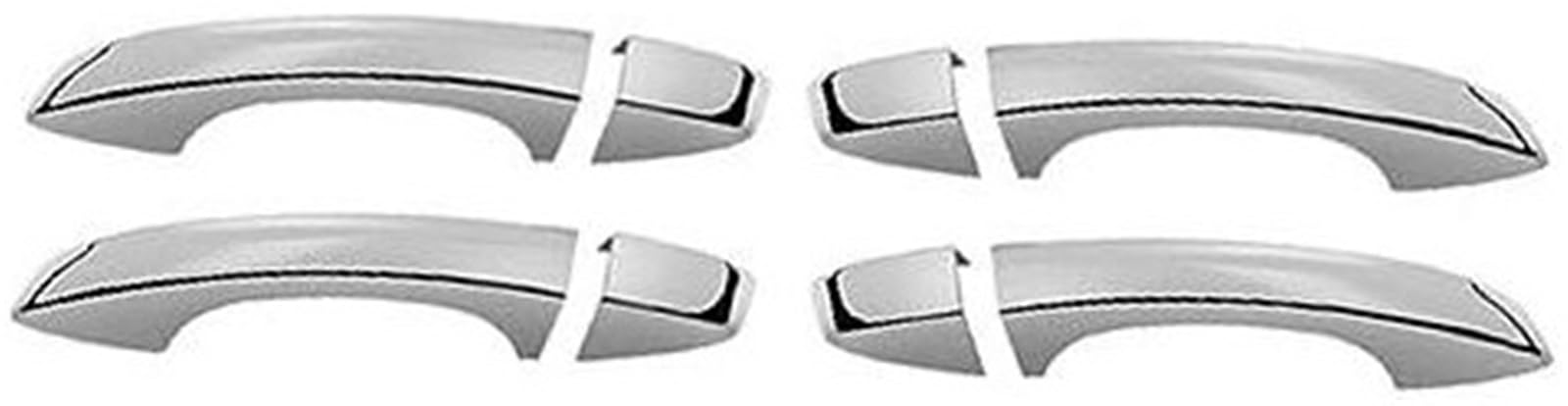 Autotürgriffdekoration, Rynplex, for VW, for T-ROC, 2016-2021 Chrom-Auto-Seitentürgriffabdeckung(Silver 0 Button) von Rynplex