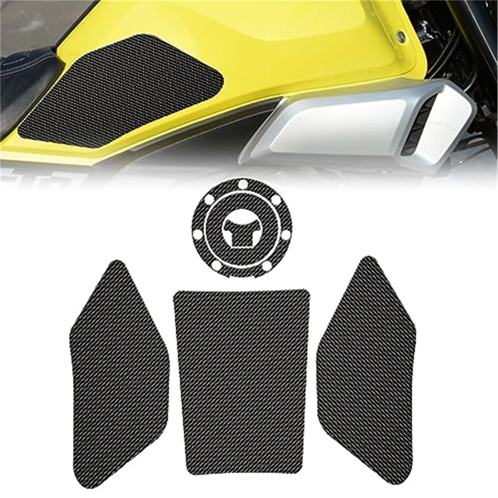 Motorrad-Griffpolster, Rynplex Motorrad-Anti-Rutsch-Heizöltank-Pad-Schutz, seitlicher Knie-Griff, Aufkleber-Pads, kompatibel mit CBF190TR CBF 190 TR CB-190TR-Zubehör 2021 2022 2023 von Rynplex