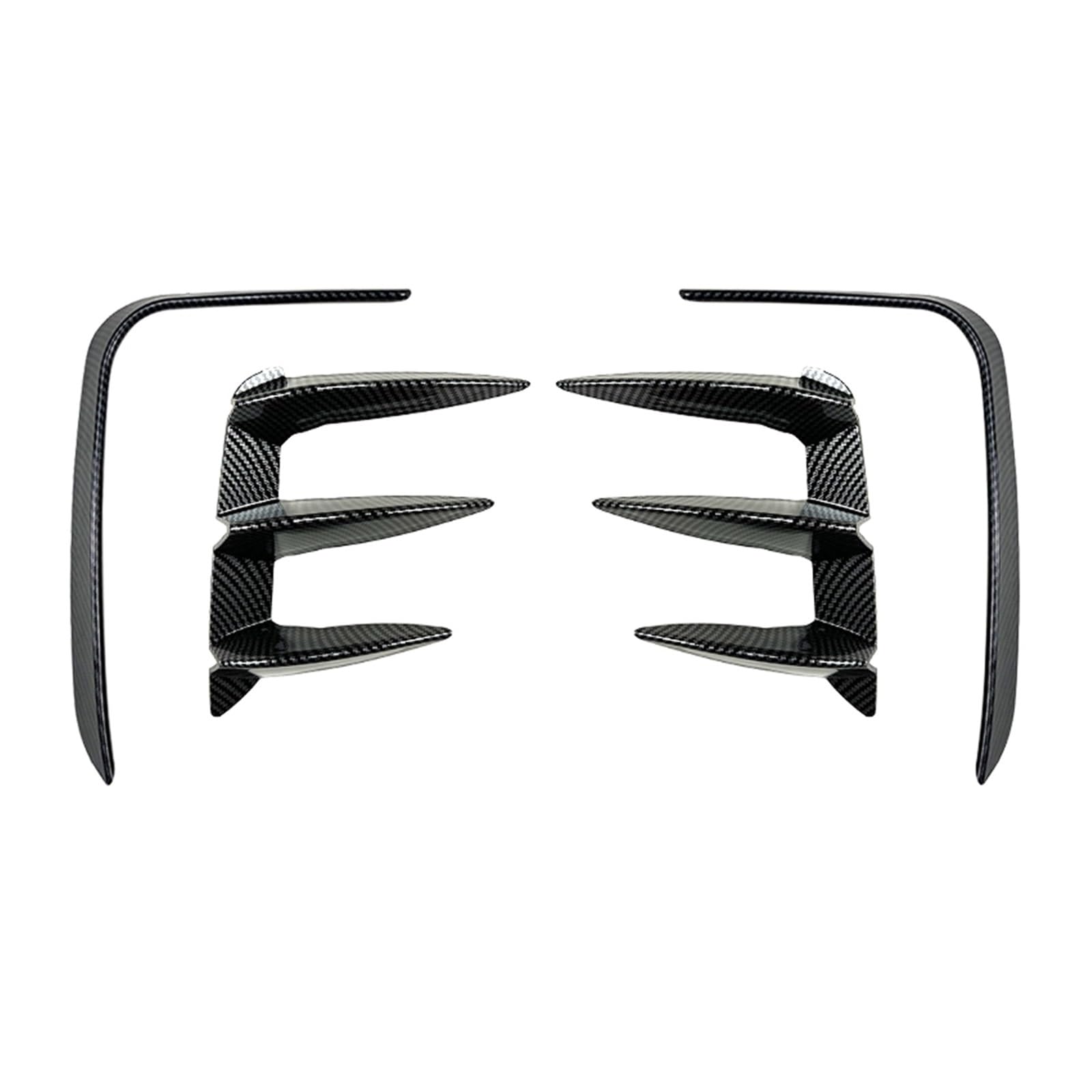 Rynplex, for, X3 G01 LCI M Sport 2022-2024 Heckspoilerblende Splitter Canard Tush Style Carbonfaser-Optik/Schwarz glänzend Frontstoßstangen-Spoilerverkleidung(4X Fake Carbon A) von Rynplex