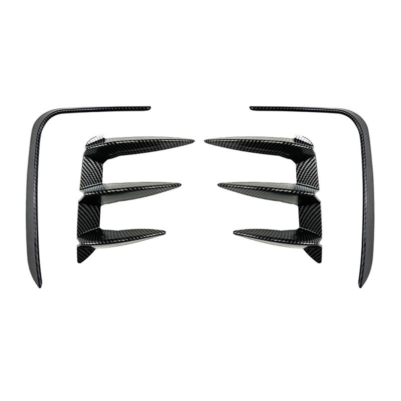 Rynplex, for, X3 G01 LCI M Sport 2022-2024 Heckspoilerblende Splitter Canard Tush Style Carbonfaser-Optik/Schwarz glänzend Frontstoßstangen-Spoilerverkleidung(4X Fake Carbon A) von Rynplex