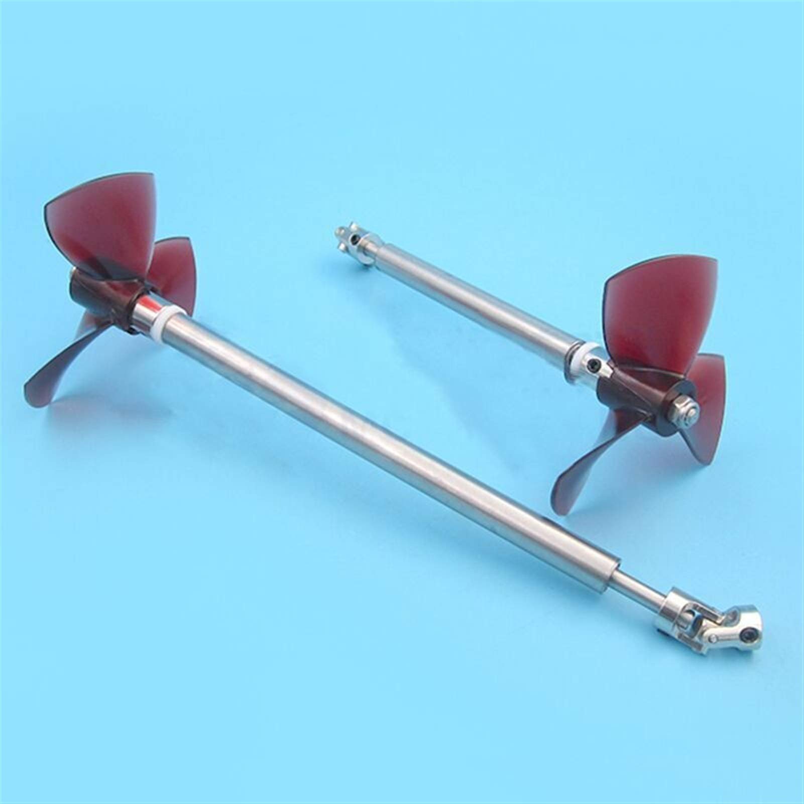 Rynplex 1 Paar 5mm Antriebswelle Kit Edelstahl Getriebe Achse + 80mm CWCCW Prop + Paddel Gabel + universal Joint, for RC Köder Schlepper Boot Antriebswelle für Boote(3.17mm 20x14cm) von Rynplex