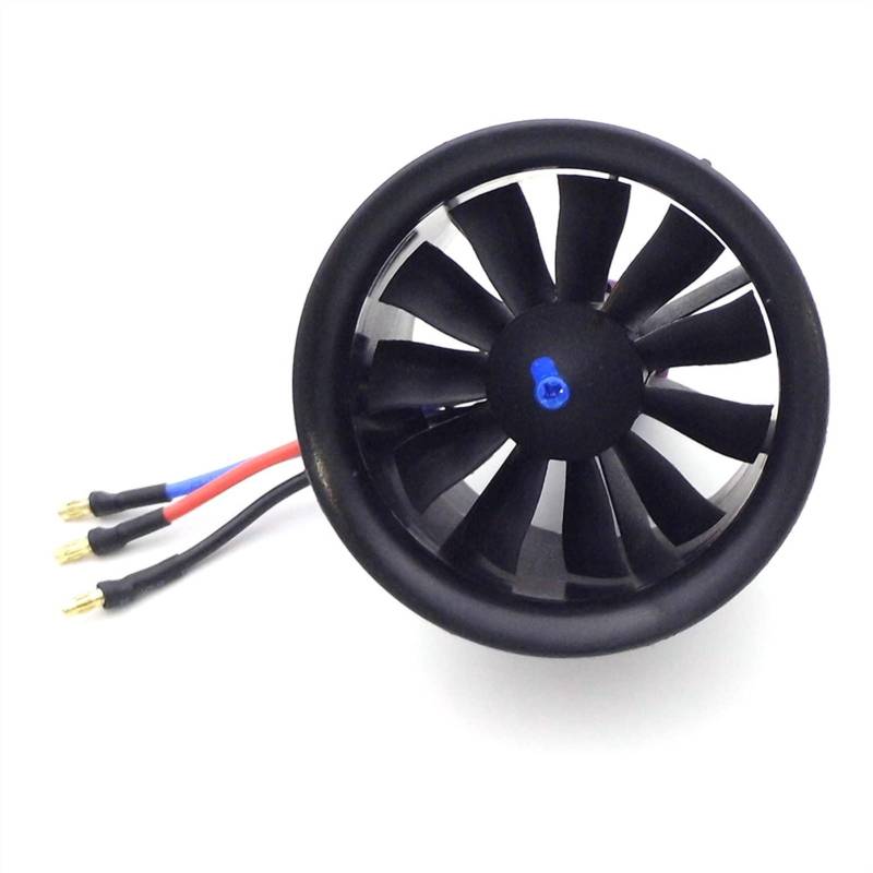 Rynplex 1PCS 64mm EDF Kanal Fan Impeller 11-blätter Propeller 3S 4S Schub 0,9-1,4 kg, for RC Jet Flugzeug Jet Flugzeug Modell Antriebswelle für Boote(KV3900 3S Motor) von Rynplex