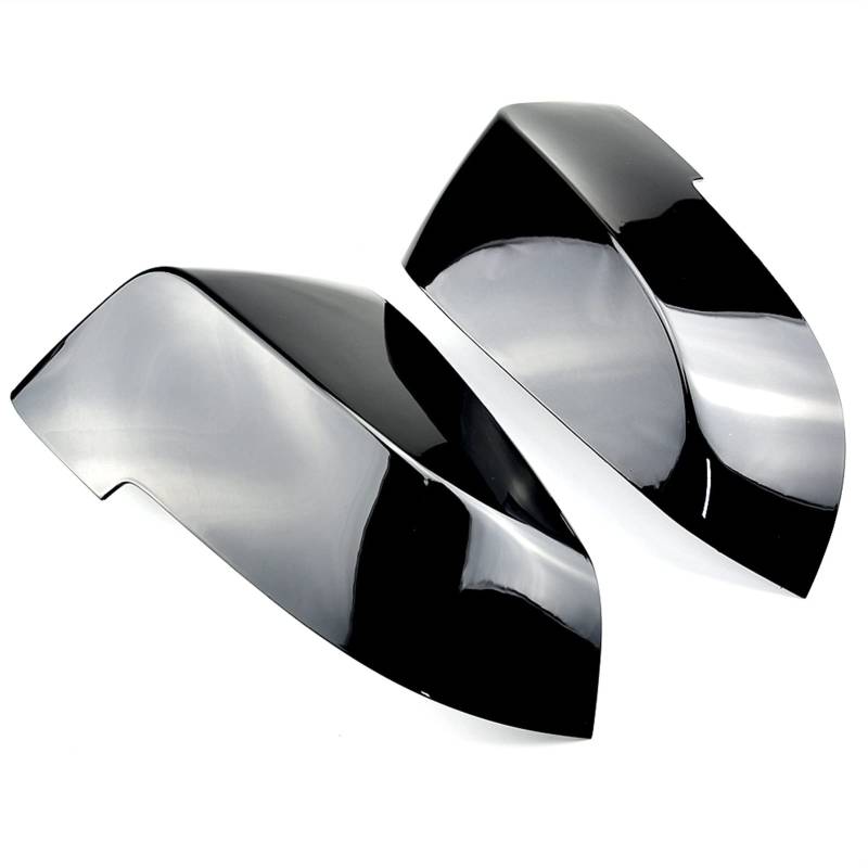 Rynplex 2pcs Rearview Mirror Cover Cap, for BMW, 5 6 7 Series F10 F18 F11 F06 F07 F12 F13 F01 2014 2015 2016 Left Right Side Mirror Covers Seitenspiegelkappen(Bright black) von Rynplex