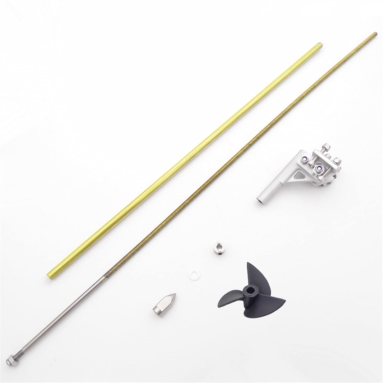 Rynplex 4mm 350mm Flexible Welle Rechts Links Hand Drive Kabel Welle Strebe Montieren 36mm Propeller, for RC Boot Geschwindigkeit Mono V Oval Katamaran Antriebswelle für Boote(1set Right Hand) von Rynplex