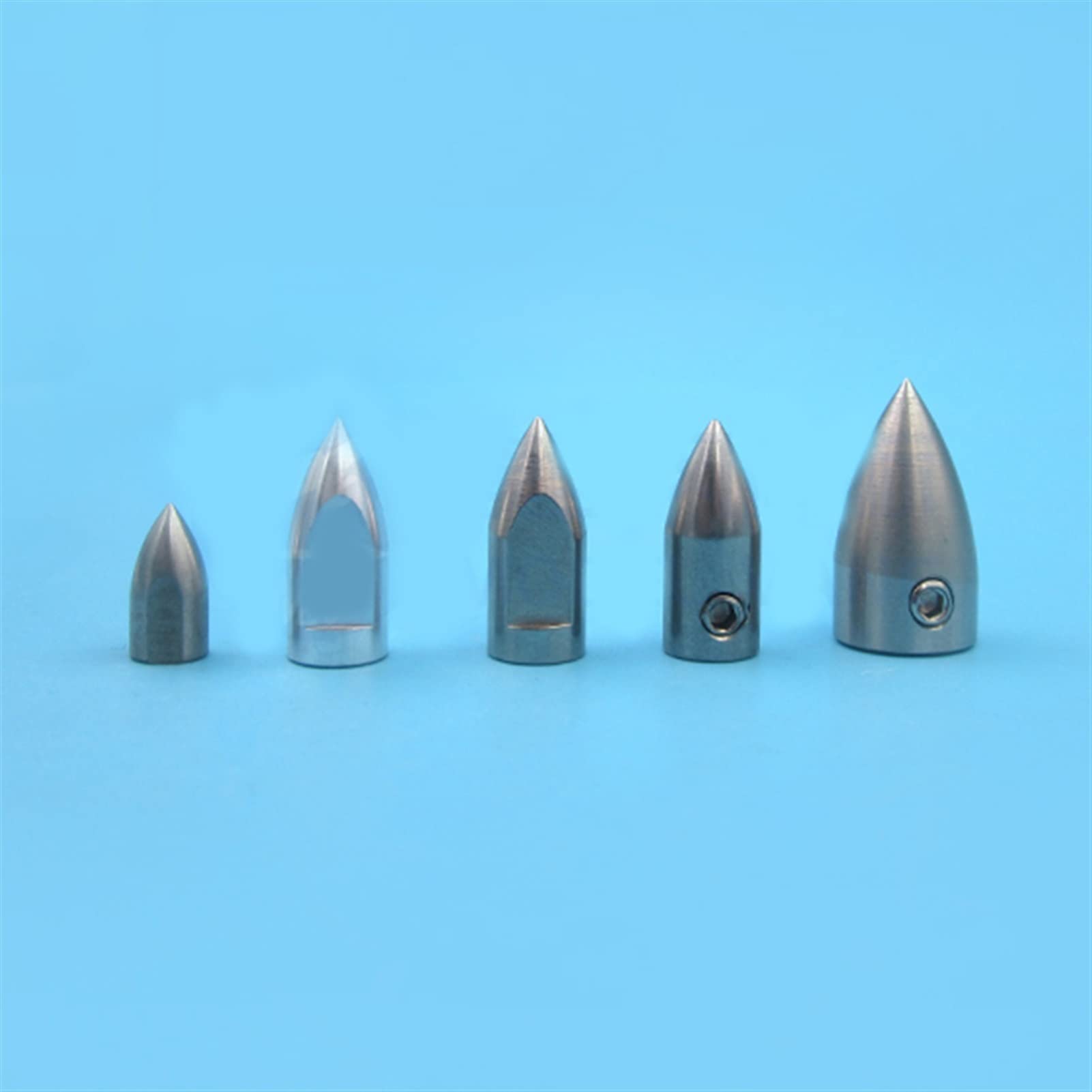 Rynplex 5PCS M3 M4 4,76mm 6,35mm Edelstahl Bullet Aluminium Propeller Mutter CW CCW Gewinde, for RC Elektrische Benzin Boot Methanol Schiff Antriebswelle für Boote(M4 Aluminum CCW) von Rynplex