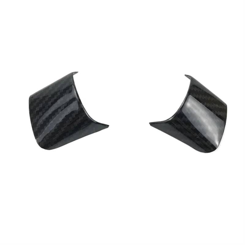 Rynplex ABS Chrome Trim Lenkrad Abdeckung Aufkleber Fall, for Ford, for Focus 3 Mk3 2012-2014, for Kuga 2013-2015 Auto Zubehör Lenkradaufkleber(Trim 2pcs Carbon) von Rynplex