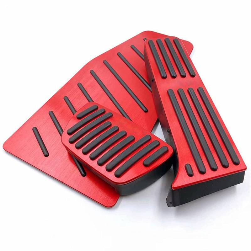 Rynplex Aluminiumlegierung Auto Fußpedal Kraftstoff Gaspedal Bremspedal Abdeckung Pad Zubehör, for Toyota, for RAV4 RAV 4 XA50 2019 2020 Auto-Pedalauflagen(3pcs Red) von Rynplex