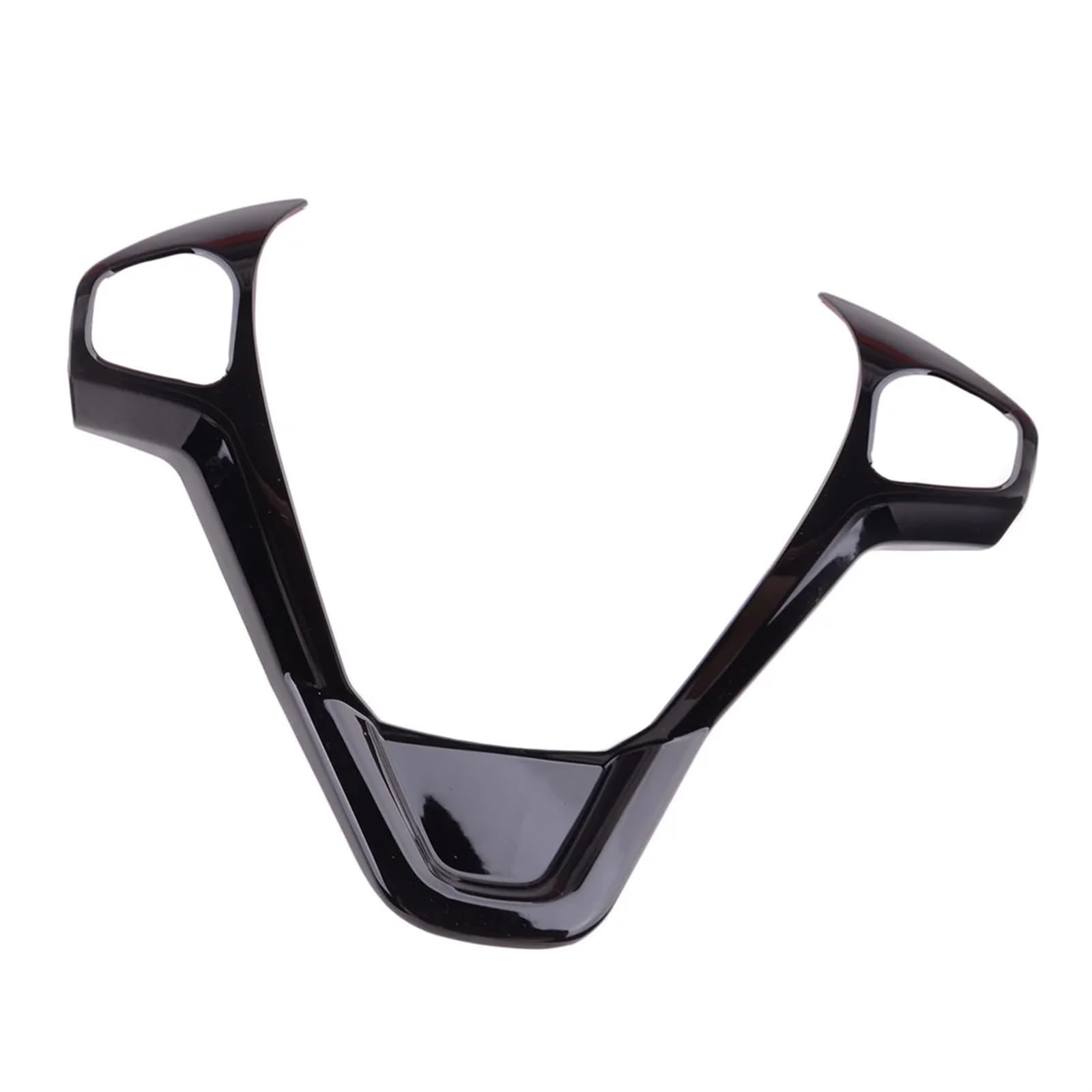 Rynplex Auto-Innenraum-Lenkradverkleidungs-Abdeckrahmen mit 2 Knopflöchern, for Ford, for Fiesta Mk7 Mk7.5 2009–2017, glänzendes schwarzes ABS Lenkradaufkleber von Rynplex