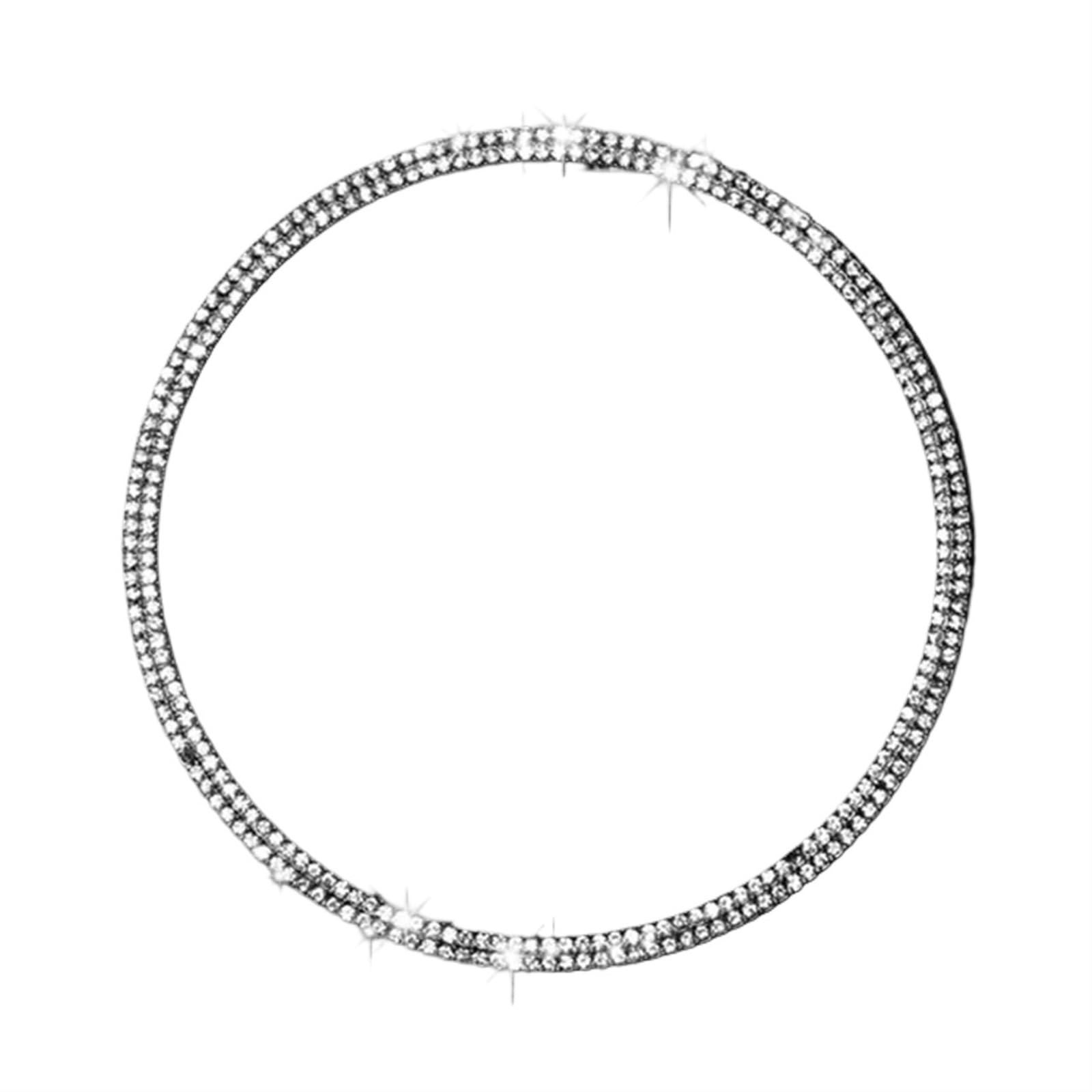 Rynplex Auto-Styling-Autozubehör, for, A5 A6 Q3 Q5 A1 Lenkrad Diamant-Inlay Dekoration Kreis Ring Modifikation Aufkleber Dekoration für Lüftungsschlitze(Silver) von Rynplex