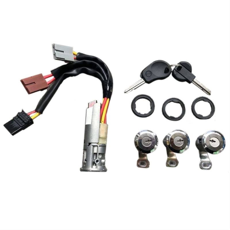 Rynplex Auto-Zündzylinder-Schalter, 3-Türschloss-Set, for Peugeot, for Partner, for Citroen, Berlingo 1996–2008 96244156 252522 Türschließzylinder von Rynplex