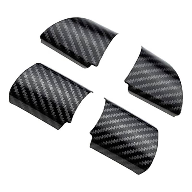 Rynplex Autozubehör aus Kohlefaser, for Ford, for Focus, 2 MK2 2005–2011, Lenkradtasten, Verkleidungsaufkleber Lenkradaufkleber(Black 4Pcs Style) von Rynplex