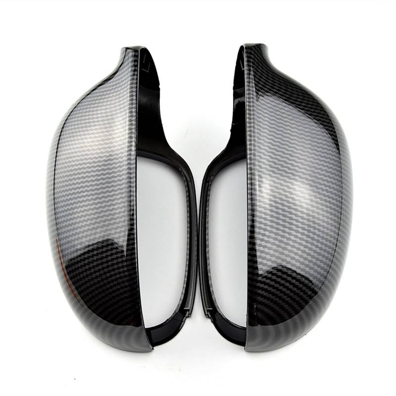 Rynplex Car Side Rearview Mirror Covers Caps, for VW, for Golf, 5 R32 GTI Standard 2006-2009 Covers Shell Case Replacement Carbon Fiber Außenspiegelabdeckungen(Carbon Look Black) von Rynplex