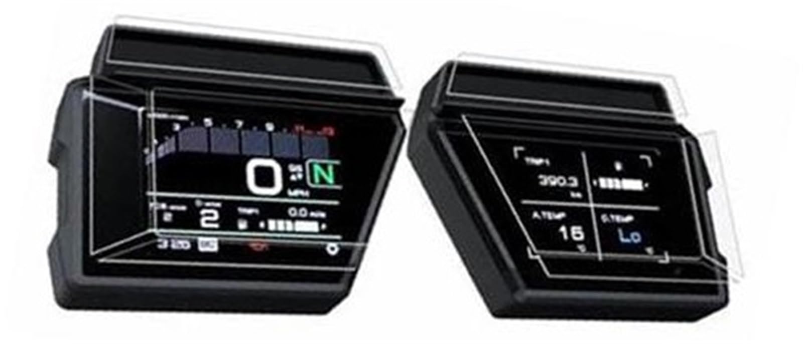 Rynplex Displayschutzfolie, Motorradzubehör, Kratz-Cluster-Bildschirm, Armaturenbrett-Schutzfolie, for Tracer 9 Tracer9 GT, for Tracer 900 GT 2021 2022 Motorrad-Cluster-Schutz(Black Two Sets) von Rynplex