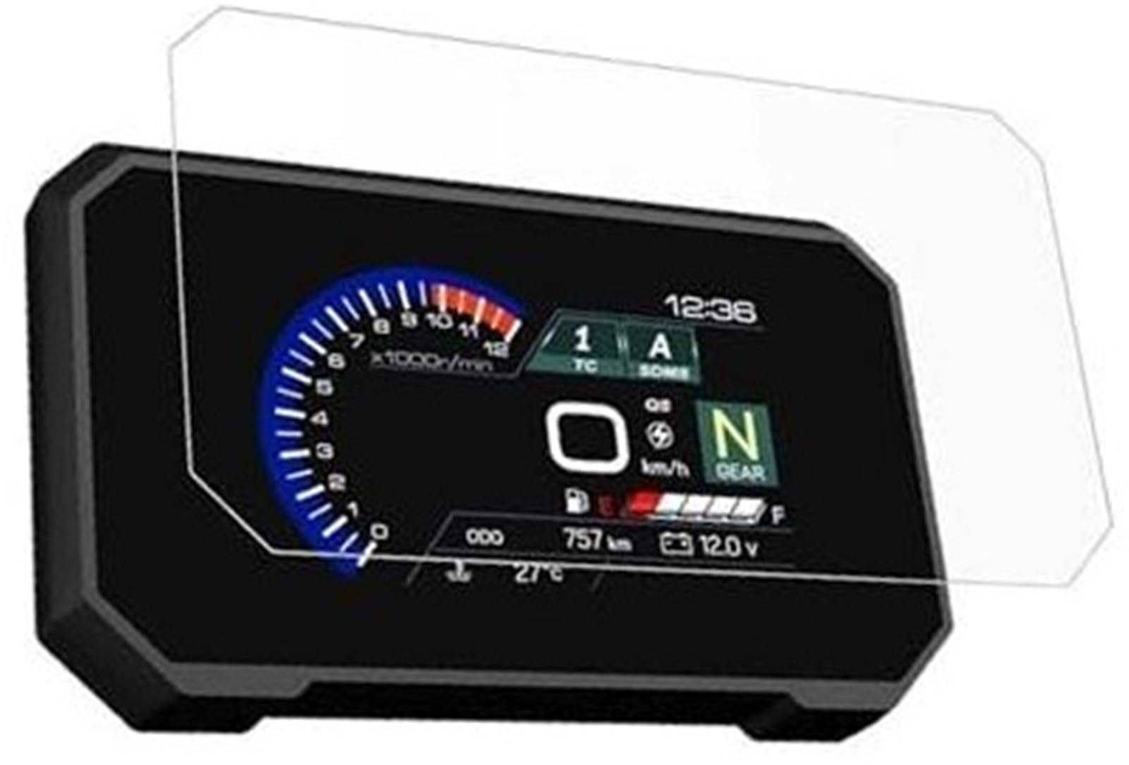 Rynplex Displayschutzfolie, for V-Strom 800DE, for VStrom 800 DE 2023, Armaturenbrett-Displayschutzfolie, for VStrom 800 DE 2023, Motorradzubehör Motorrad-Cluster-Schutz(Black 1 Set) von Rynplex