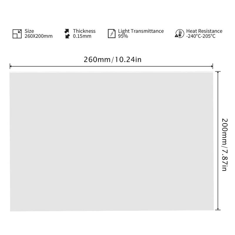 Rynplex FEP-Folie 380 x 260 x 0,15 mm, for ELEGOO, Juipter, Photon M3 Max 12,8-13,6 Zoll Harz-3D-Drucker LCD-Displayschutz für 3D-Drucker(6PCS) von Rynplex