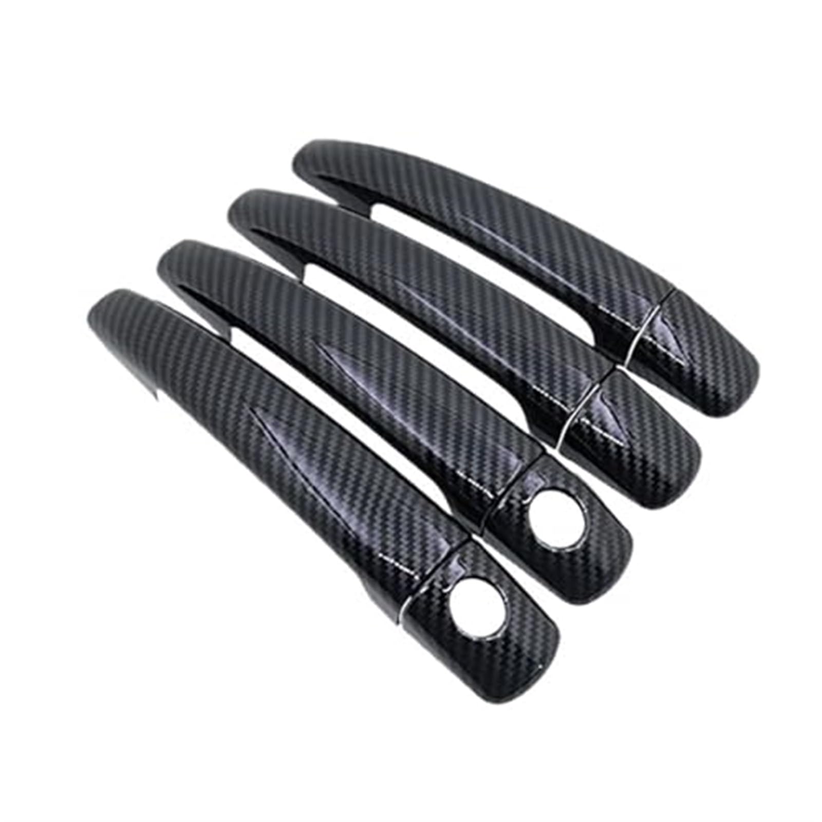 Rynplex Kohlefaser-Autotürgriff-Abdeckungsverkleidung, for Peugeot, for Partner, 2009–2018, Auto-Styling-Kappenaufkleber Auto-Außentürgriffe(Carbon 4handle 2keyhole) von Rynplex