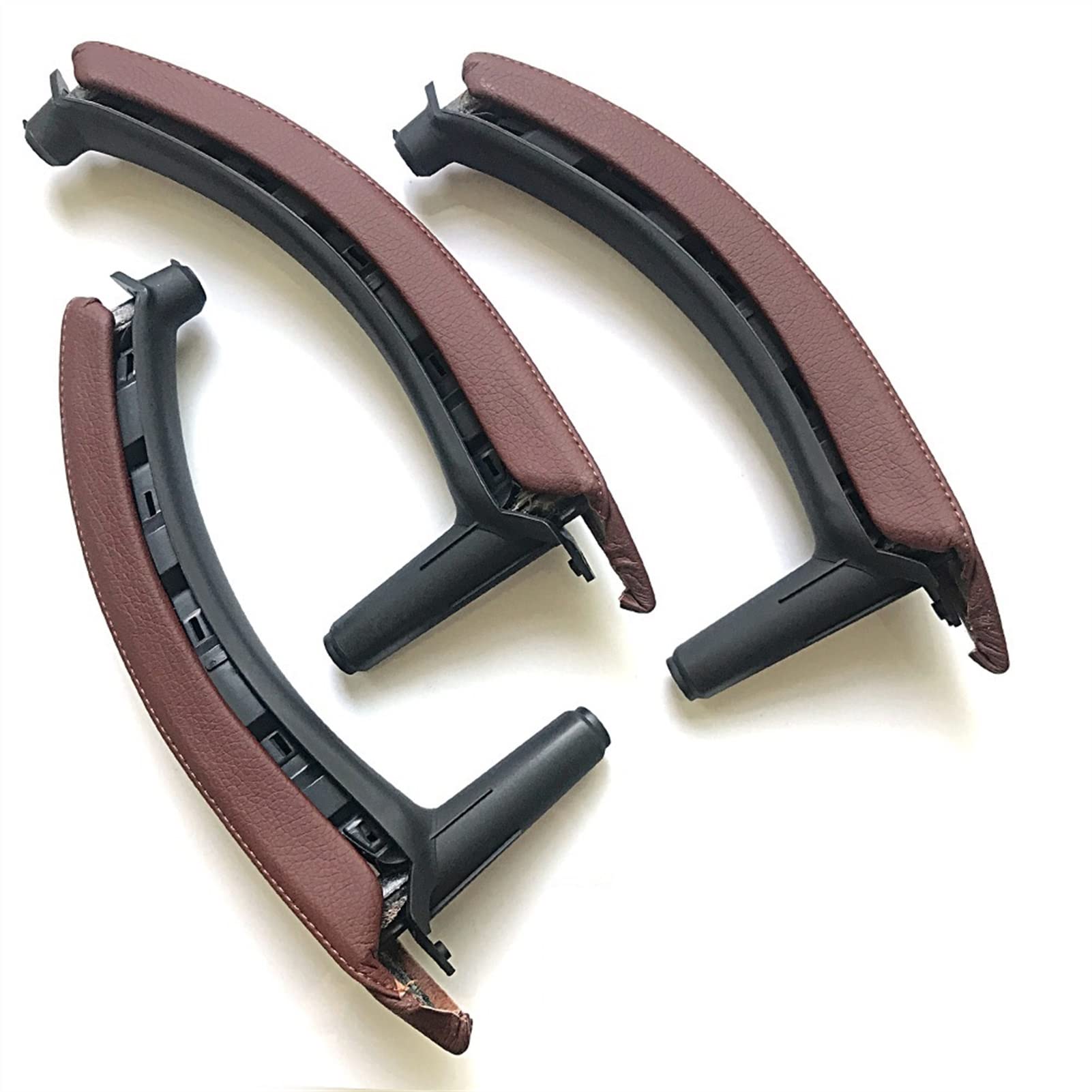 Rynplex Linker rechter Innen-Beifahrertürgriff mit Lederbezug-Montagesatz, Ersatz, for, for X5 X6 E70 E71 E72 2007–2013 Auto-Innentürgriff(RHD Red Brown) von Rynplex