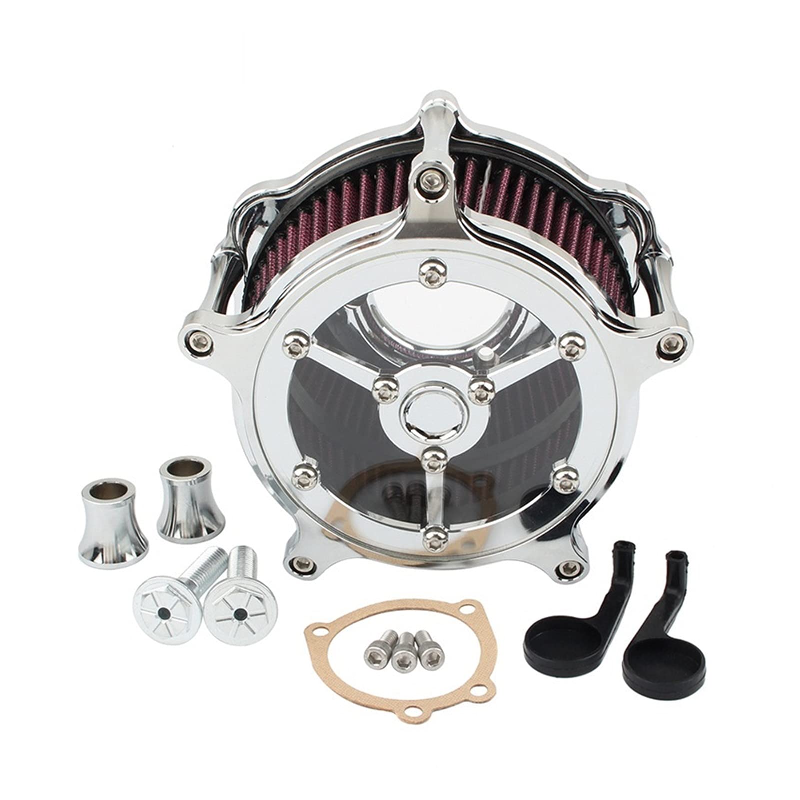 Rynplex Luftfilter Transparente Abdeckung Motorrad Luftfiltersystem Ansaugung, for Halrley, Sportster XL883 XL1200 48 72 Iron 883 1991-2020 Lufteinlassfilter(Clear) von Rynplex