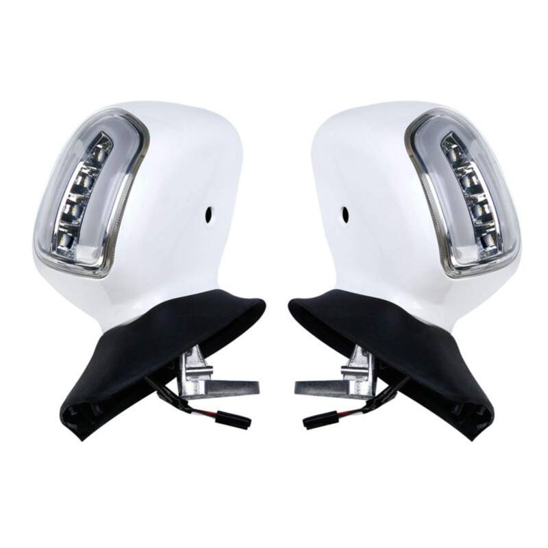 Rynplex Motorrad Links Rechts Rückspiegel W/LICHT Blinker Goldwing GL1800 2001-2012 Verstellbare Motorradspiegel(White and Clear) von Rynplex