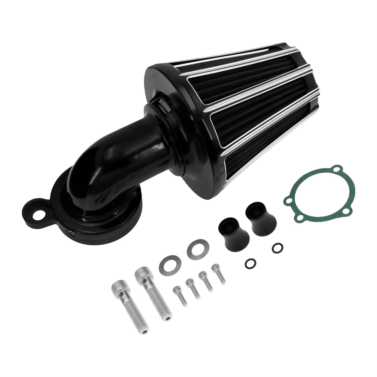 Rynplex Motorrad-Luftfilter-Ansaugfilter CNC-Aluminium schwarz, for Harley, Sportster XL 1200 883 Iron Roadster Custom 2004-2020 2021 Lufteinlassfilter von Rynplex