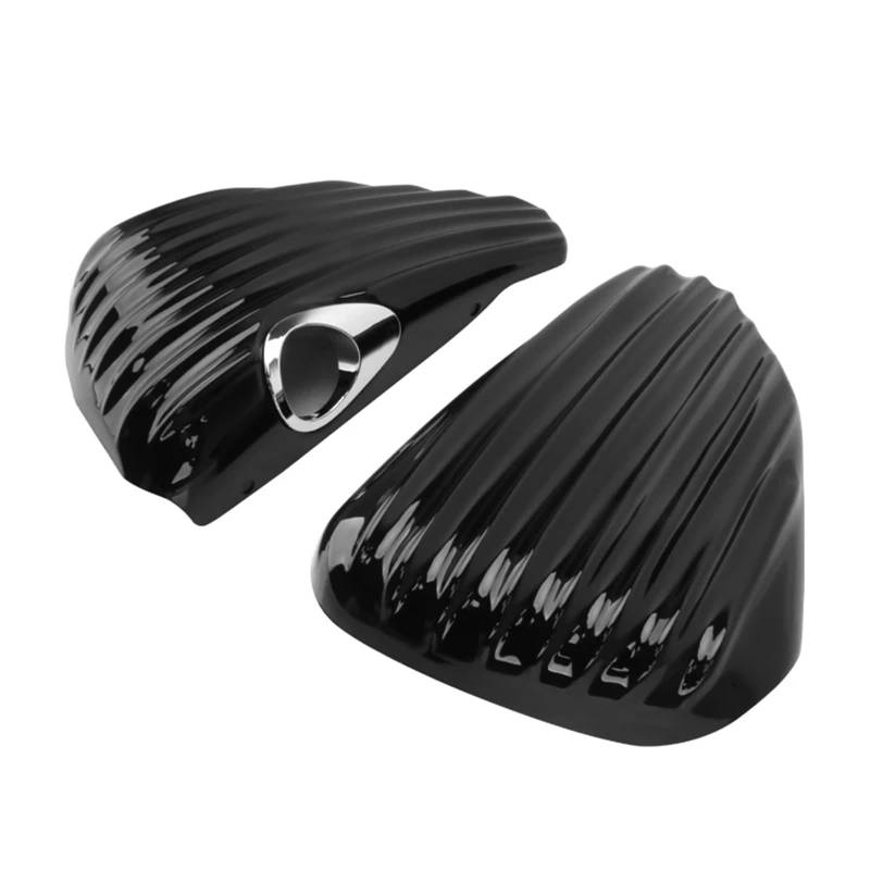 Rynplex Motorrad Schwarz Streifen Verkleidung Seite Batterie Links Rechts Abdeckung Schutz Motocross, for Harley, Sportster XL883 XL1200 X48 2014-2021 Batterieseitige Verkleidungsabdeckungen von Rynplex