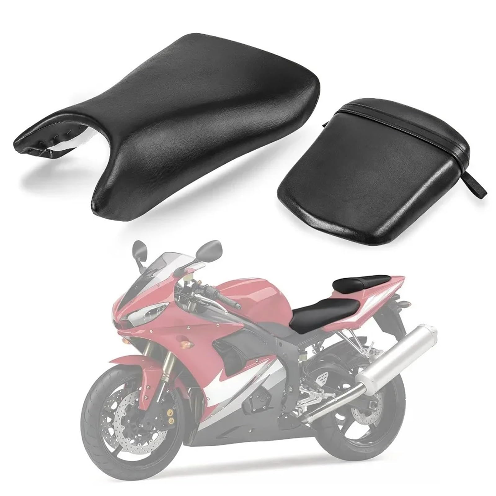 Rynplex Motorradzubehör for Vorderfahrer, Fahrer und Beifahrer, for Sitz, Soziuskissen, for, YZF R6 2003 2004 2005 Wasserdichtes Motorrad-Sitzpolster von Rynplex