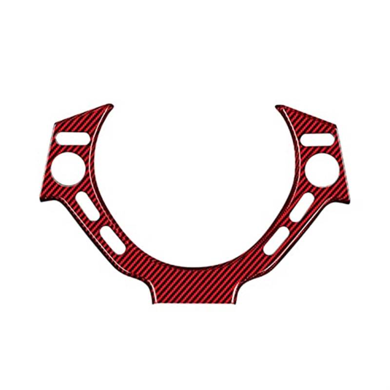 Rynplex RealCarbon-Faser-Auto-Lenkrad-Mittelverkleidungsabdeckung, Lenkrad-Mittelschutz, for Nissan, GTR GT R R35 2009–2016 Lenkradaufkleber(Black Light-red) von Rynplex