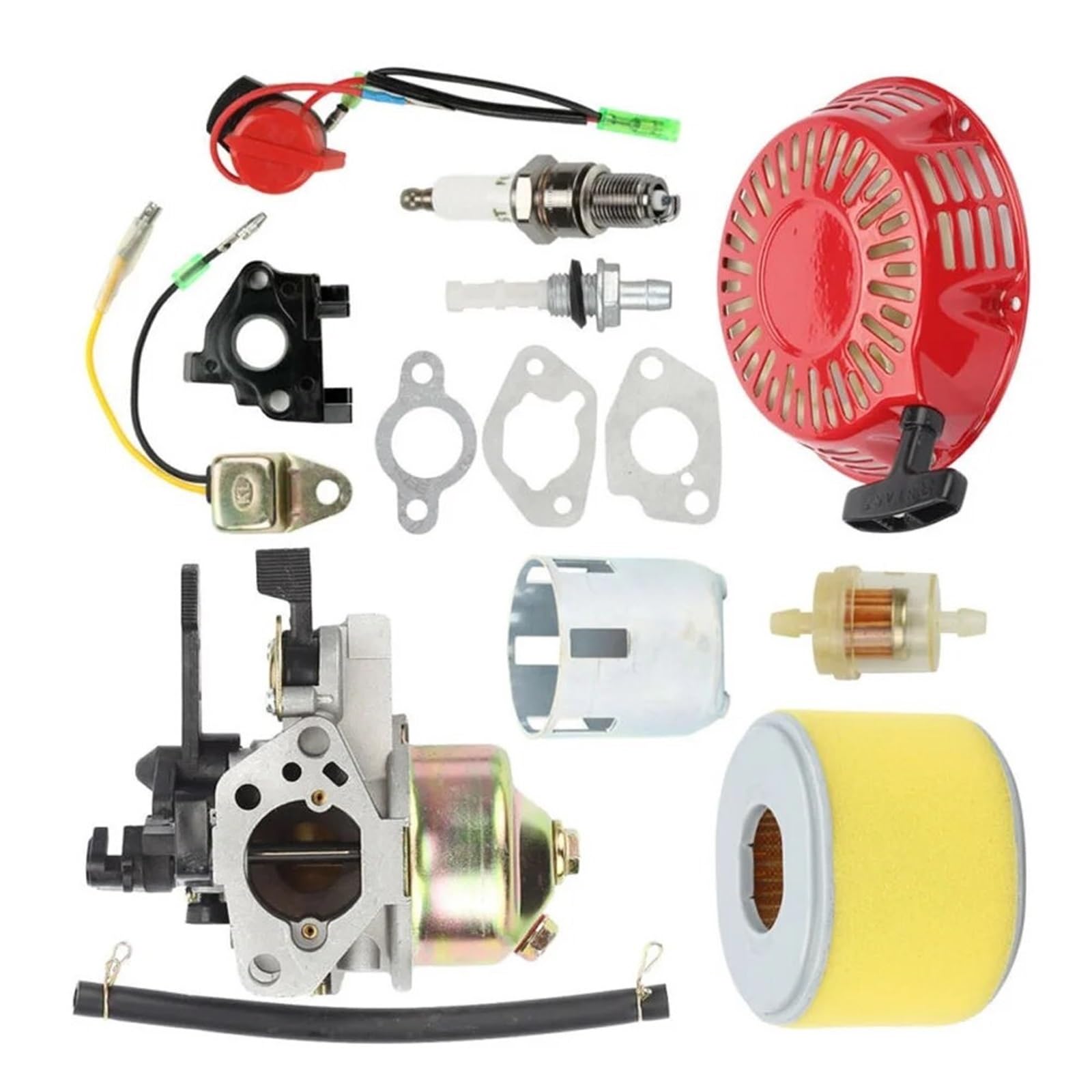 Rynplex Rückstoßstarter Zündspulen Luftfilter Vergaser Kit GX240 GX270 16100-ZE2-W71 1616100-ZH9-820 Ersatzteile für Gartenzündungen von Rynplex