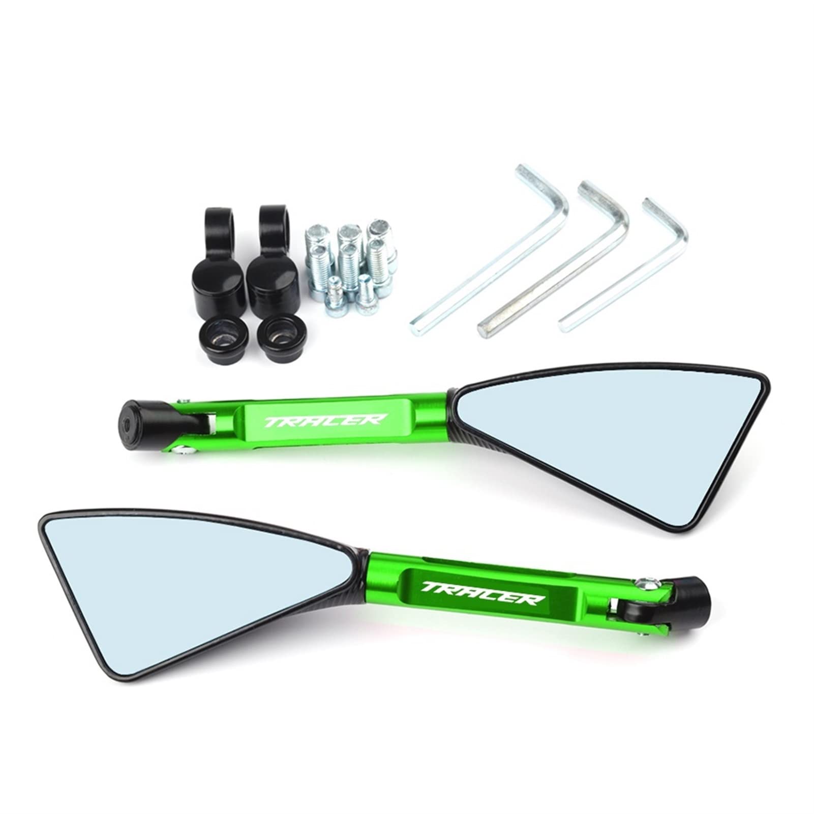 Rynplex Universal-Motorradspiegel CNC-Seitenrückspiegel, for, MT-09 MT09 MT 09 MT 07 MT07 MT-07 TRACER 2014 2015 2016 Verstellbare Motorradspiegel(Green) von Rynplex