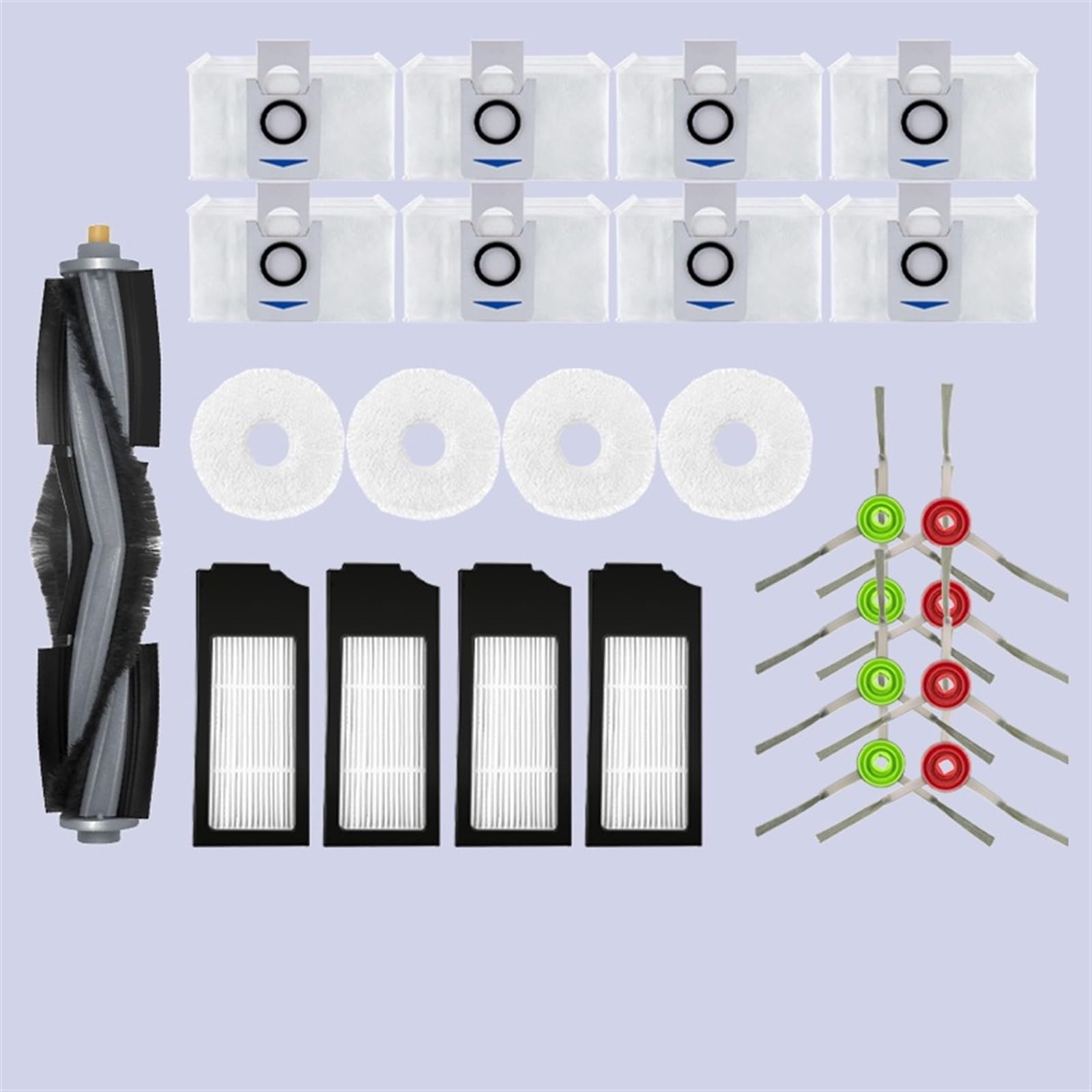 Rynplex for Ecovacs Deebot X1 Omni Zubehör Roboter Staubsauger Mopp Tuch Staubbeutel HEPA-Filter Hauptbürste Lappen Austauschbare Ersatzteile Roboter-Staubsaugerteile(25pcs-02) von Rynplex