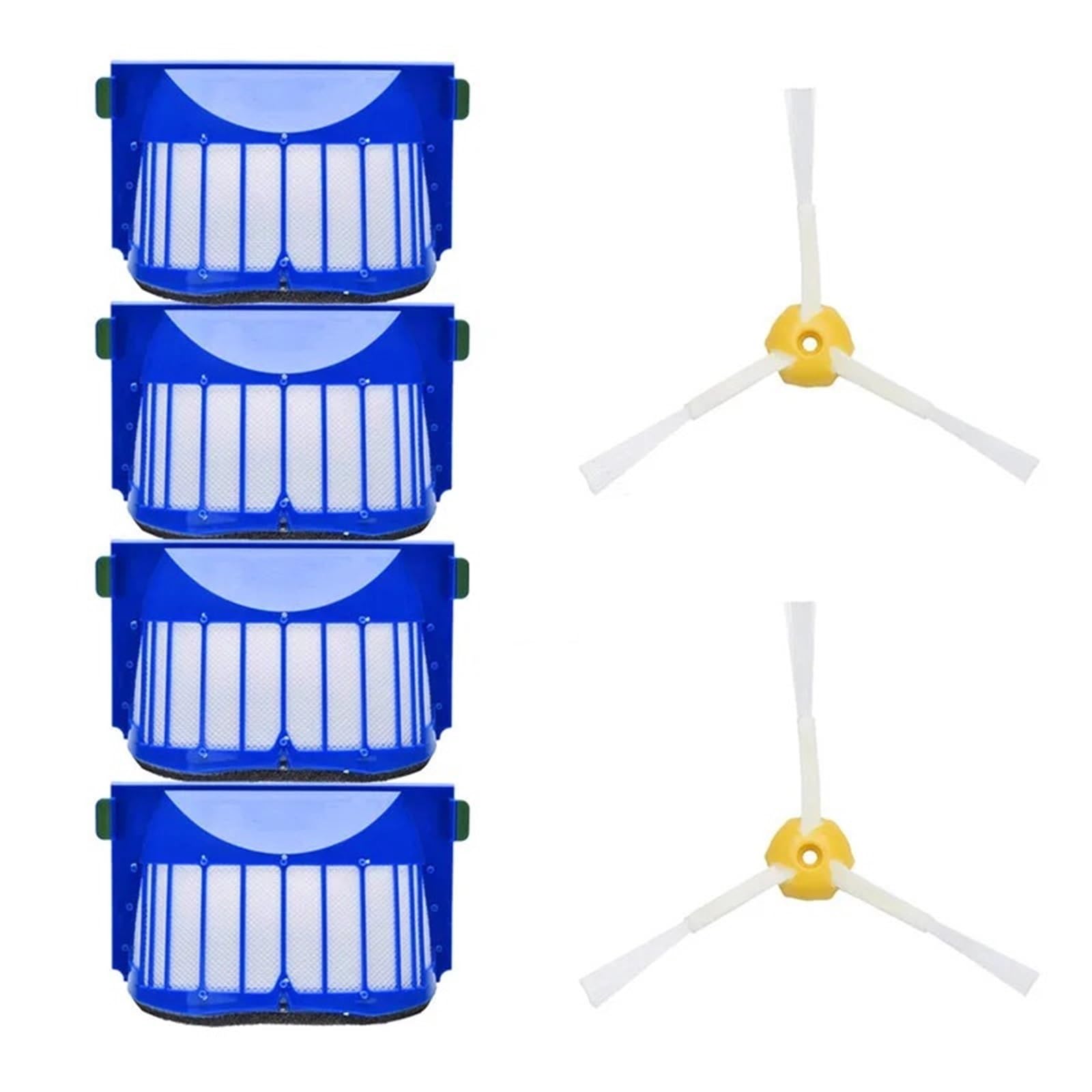 Rynplex for IRobot, Roomba 675 650 690 600 Serie Zubehör Ersatzteile Staubsauger Ersatzset Borsten Seitenbürste HEPA Filter Roboter-Staubsaugerteile(LS) von Rynplex