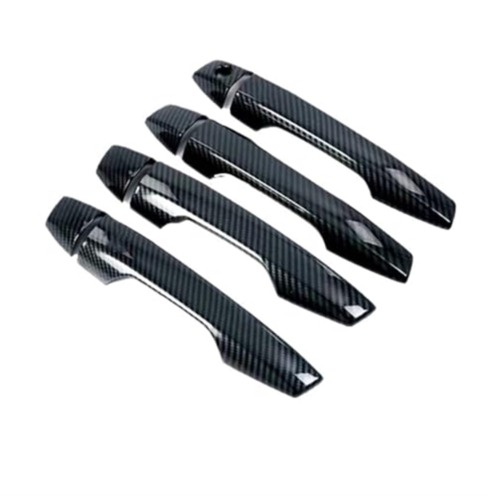 Rynplex for Mitsubishi, Xpander, for Nissan, Livina 2018~2023 Zubehör Carbon Faser Türgriff Abdeckung Trim Auto Styling Schutz Aufkleber Auto-Außentürgriffe(Black 4handle 1keyhole) von Rynplex