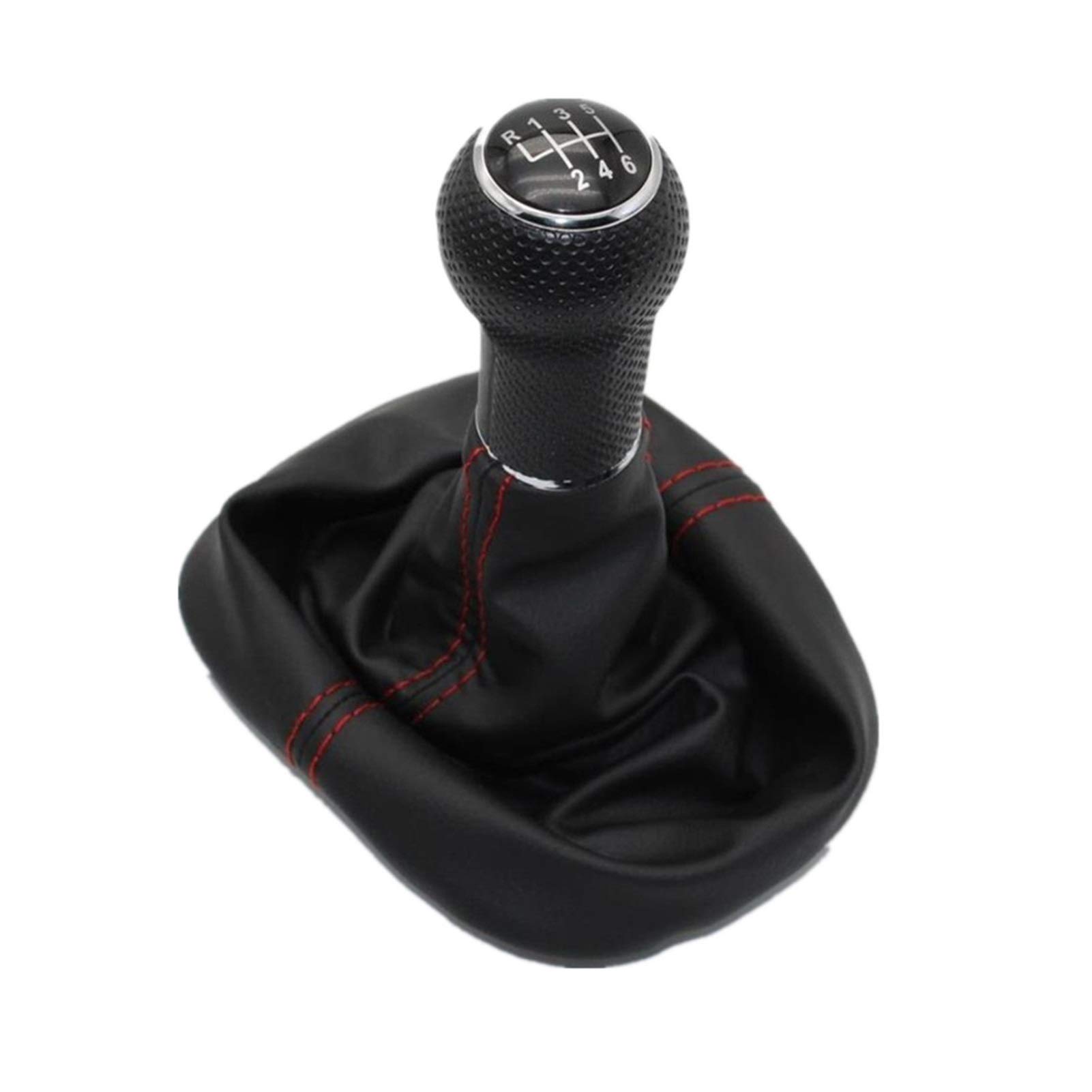 Rynplex for Seat Leon 2000 2001 Toledo 1999 2000 2001, Auto-Styling, 6-Gang-Getriebe, 23 mm Loch, Auto-Schaltknauf mit Ledermanschette, rote Linie Geschwindigkeitsschaltknopf von Rynplex