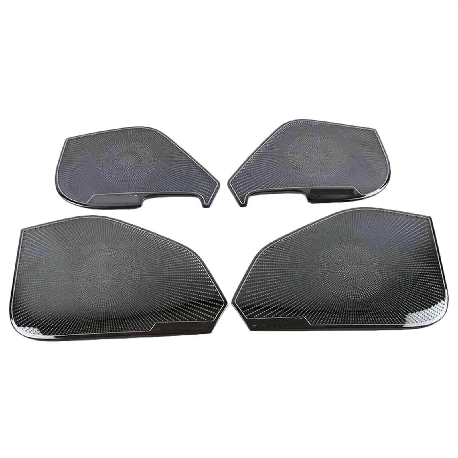 Rynplex for VW, for Golf, Mk7 7.5 2013-2020 Edelstahl Autotürverkleidung Lautsprecherpolster Lautsprecherabdeckung Zierrahmen Aufkleber Zubehör Abdeckung für Stereo-Audio-Lautsprecher(Black) von Rynplex