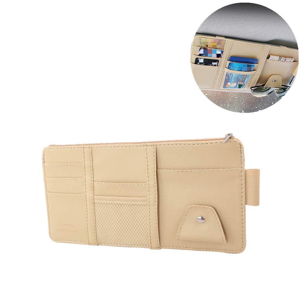 Auto Brillenhalter Brillenhalter FüR Auto Autozubehör Interieur Auto Zubehör Visier Sonnenbrille Visier Gläser Beige,One Size von Rysmliuhan Shop