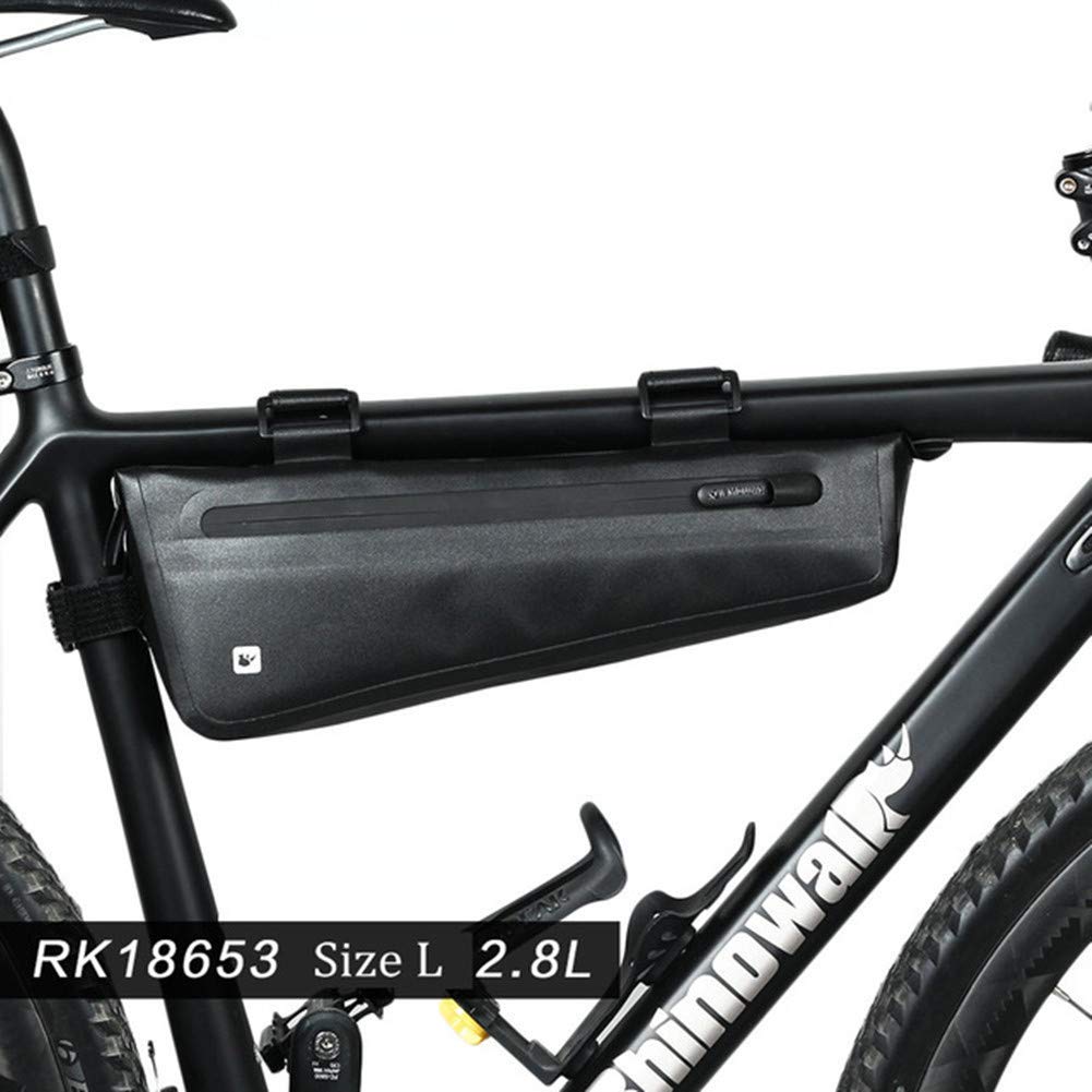 Rysmliuhan Shop Fahrrad Handyhalterung Wasserdicht Fahrradtasche FüR Lenker Fahrradtasche Mountainbike-Zubehör Fahrradtaschen Für Hinten Fahrradzubehör Black,2.8l von Rysmliuhan Shop