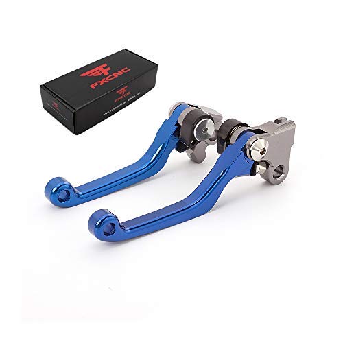 FXCNC Racing CNC Aluminum Dirt Bike Pivot Brake Clutch Lever Set for Husaberg FE 450/550/650 2006 2007 2008 Blue von FXCNC