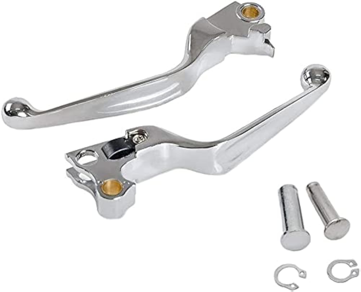 S SYUU Chrome Hebel Bremsgriff Aluminium Bremshebel Kupplungshebel kompatibel mit Harley Davidson Dyna Softail Fat Boy Low Rider 2004-2012 von S SYUU