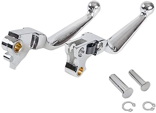 S SYUU Chrome Hebel Bremsgriff Aluminium Bremshebel Kupplungshebel kompatibel mit Harley Davidson Dyna Softail Fat Boy Low Rider Super Glide Wide Glide Breakout 2014-2015 von S SYUU