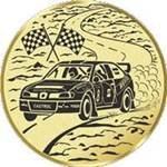 S.B.J - Sportland Pokal/Medaille Emblem, Motiv Auto-Rallye, Durchmesser 50 mm, Gold von S.B.J - Sportland