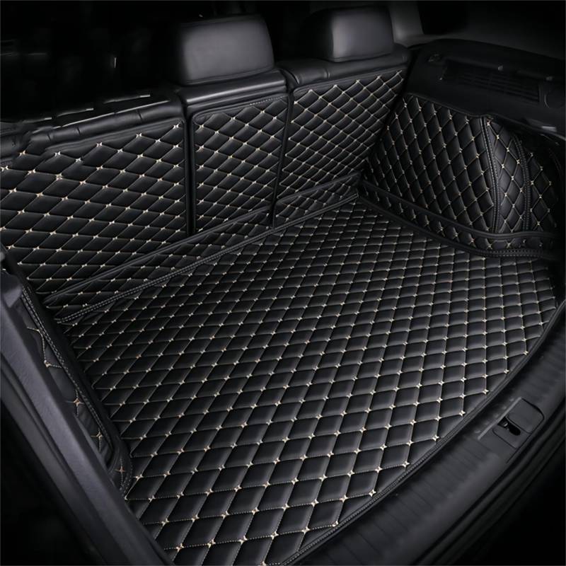 Auto Leder Kofferraummatte für Mazda CX-5 2012-2016, Vollabdeckung Antirutschmatte Wasserdicht Kratzfest Kofferraumschutz, Auto Zubehör,Black-Beige von SAAKO