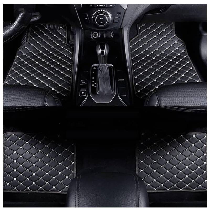 4 StüCk Auto Leder FußMatten FüR Mini Cooper R50 R52 R53 R56 R57 R58 F55 F56(LHD), Allwetterschutz Fussmatten Teppiche Wasserdicht Bodenmatte Anti-Rutsch Interieur ZubehöR,E/Black-beige von SAANTE