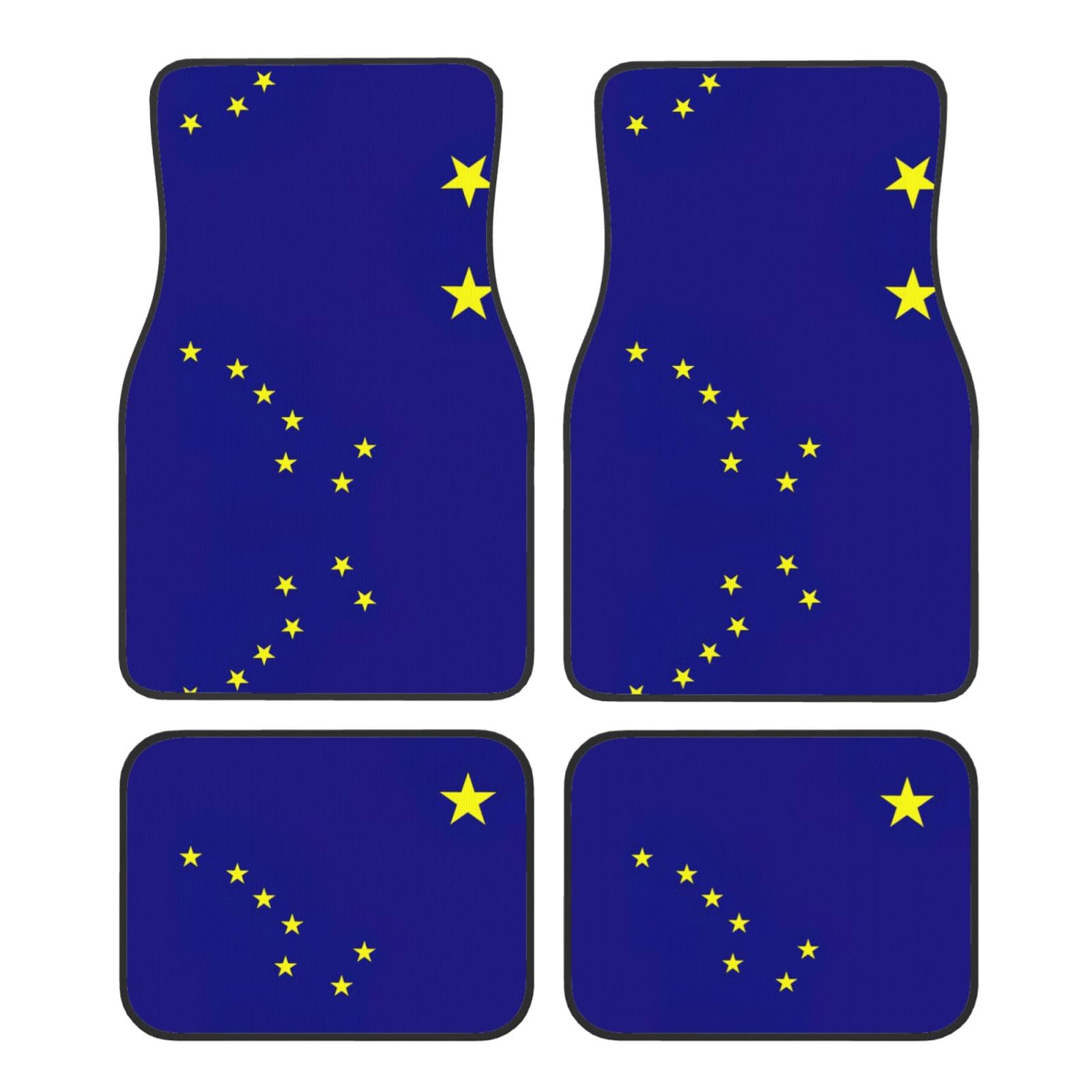 Alaska State Flag Print Universal Automatten 4-teiliges Set, ästhetisch überlegene und leicht zu reinigende Auto-Fußmatte von SABFWF